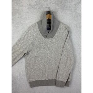 American Eagle Outfitters Sweater Mens Large Gray Shawl Collar Pullover Knit Men